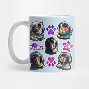 Sticker Star Cats (Blue) Mug